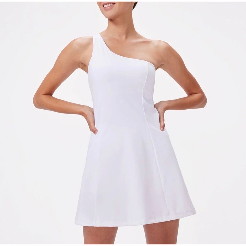 Outdoor Voices One Shoulder Dress White Athletic Mini Tennis Dress Size S